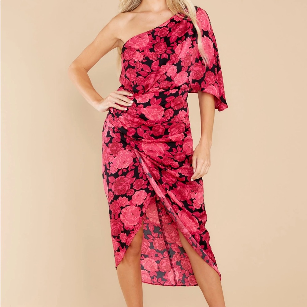 Fuchsia Pink Floral Dress- NEW never worn